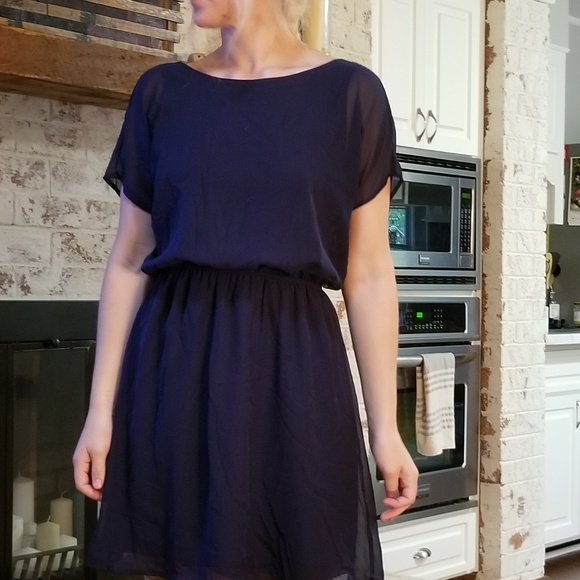 Lulus Dresses & Skirts - Navy blue and white bow dress